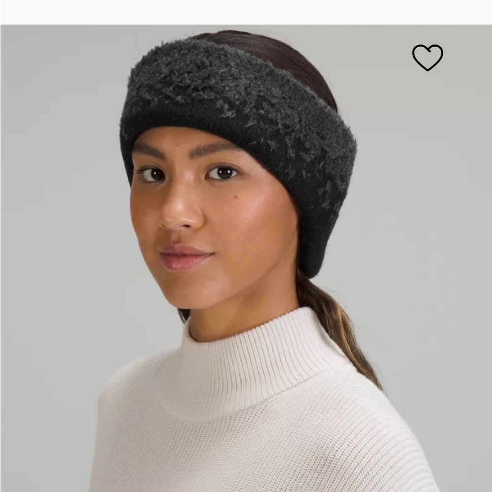 Lululemon Ombre Knit Textured Ear Warmer NWT ONE SIZE (Black Grey)